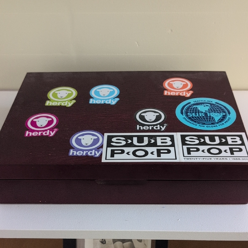 Old Flatware Box With Stickers ...Use For Sterling Silver Jewelry Box